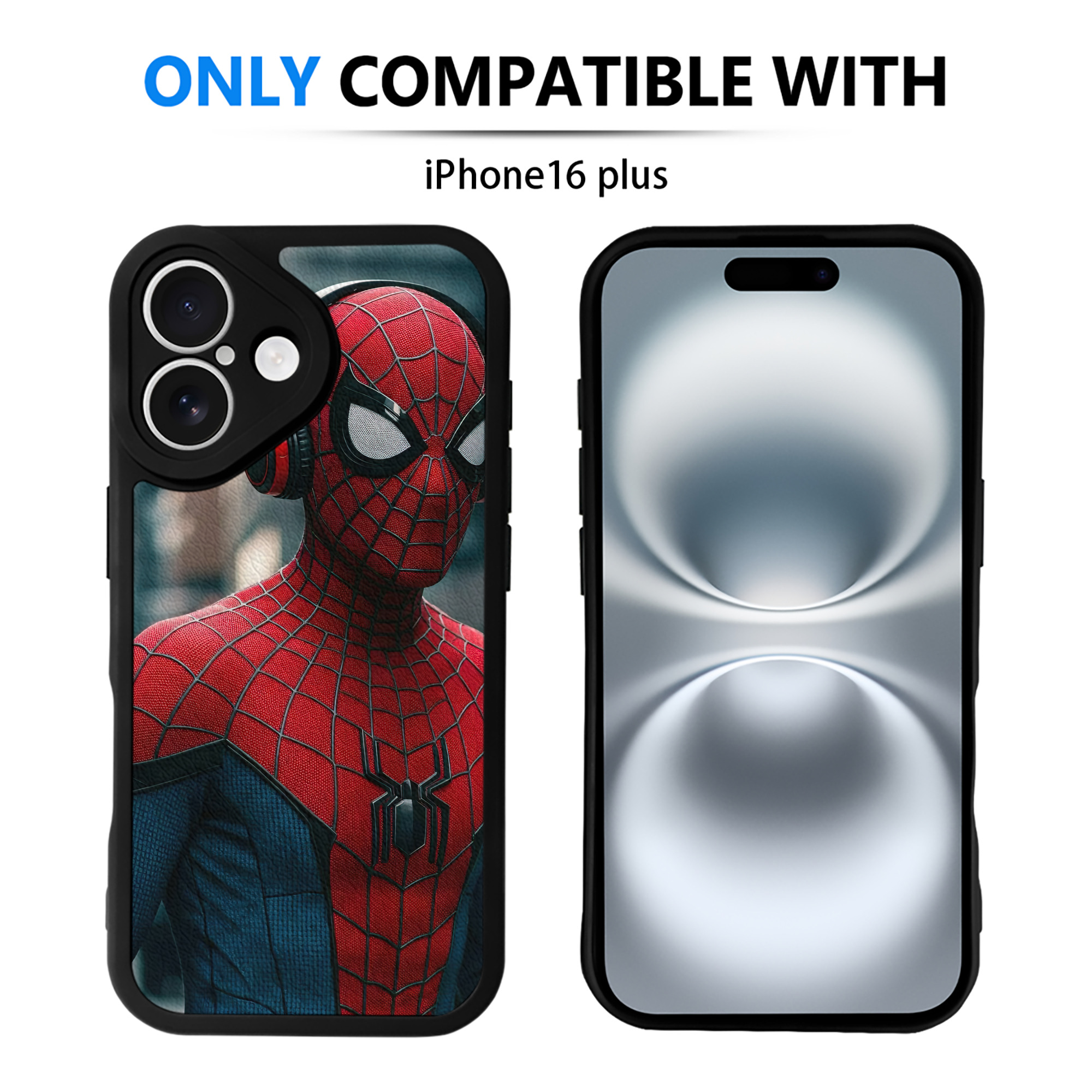 （画像用） Spider Man スパイダーマン 【iPhone 16シリーズ対応】シリコンスマホケース（レザー調） 材質：シリコン